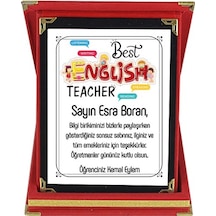 Ingilizce Öğretmenine Hediye Isim Baskılı Plaket