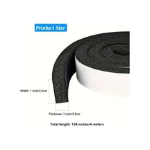 Gateesat 1 Rulo Siyah Kendinden Yapışkanlı Sessizlik Köpük Bandı 25mmx25mm 4m Su Geçirmez Ses Yalıtım