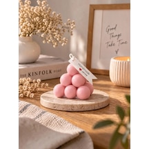 Mumelia Prizma Bubble - Doğal Soya Blok Dekoratif Mum - Pembe