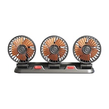 Hallow K21829-24V 3 Kafa Taşınabilir Hava Soğutma Araba Vantilatörü Fanı Sessiz Siyah