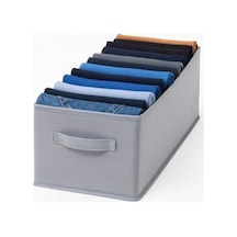 Orret Home 24x41x20 Cm Bez Kutu Pantolon Organizeri Dolap İçi Düzenleyici, Çamaşır Organizer, Gardırop İçi Pantolon Saklama Kutusu, Katlanabilir Dolap Organizer Sepeti