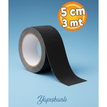3 Metre Merdiven Zemin Kaydırmaz Bant Yapışkanlı 5 Cm X 3 Metre Kaymaz Bant Siyah