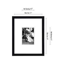 11x14 Siyah Resim Çerçevesi - 5x7 Mat Ve 11x14 Mat Olmadan Görüntüler - Kırılmaya Dayanıklı Camlı Kompozit Ahşap - Duvar İçin Yatay Ve Dikey Formatlar
