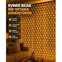 Ers Ağ Şeklinde Led File Işık Dekoratif Ortam Aydınlatma Bahçe Balkon Süsü