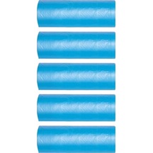 Mavi Orta Boy Çöp Poşeti 55X60 Cm 20 Li Rulo 5 Paket 100 Adet