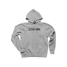 Crysis Triangle Text Gri Kapşonlu Sweatshirt Hoodie Gri