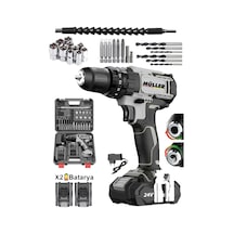 Pro Müller V-power 2400 Darbeli Xr Li-ion Çift Akülü Şarjlı Vidalama Matkap