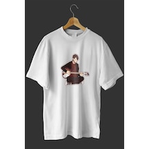 Noıssey -wed Basist Tasarım Baskılı Oversize T-shirt Tişört Beyaz