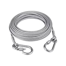 Sunup Sn-38108 10 Metre Çelik Köpek Bağlama Halatı Kilitli Karabina Pvc Kaplamalı