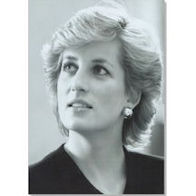 Cakasepetim Princess Diana Kısa Saç Ve Küpeli Fotoğrafı Ahşap Mdf Tablo