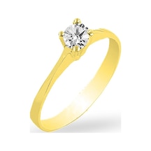 Gümüş Altın Yaldızlı Zirkon Taşlı Tektaş Yüzük