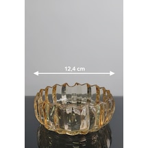 12,4 Cm Yuvarlak Cam Küllük Bal Rengi Modern Ve Dekoratif Ev Ve Ofis İçin Tasarım
