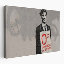 Harita Sepeti Banksy % 0 Faiz Oranı İsimli Çalışması Kanvas Tablo / % 0 Interest In People-5110-95x165