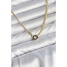 Ezme Yılan Zincir Model Zirkon Taşlı Vıp Seri Gold Renk Kadın Kolye Tj-bko11142 Çok REnkli