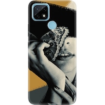 Realme C11 2021 Kılıf Resimli Desenli Silikon Platinium Series Butterfly Girl 1837
