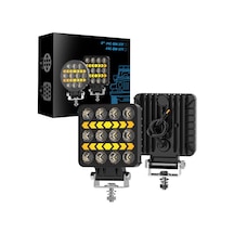 Off Road Çalışma Lambası Ve Sis Farı 4 İnç Selamlamalı Çakar İkaz Gündüz Led Drl 2 Mod 12/24 V