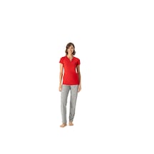 U.s. Polo Assn. Kadın Kırmızı V Yaka Cepli Pijama Takımı-kırmızı