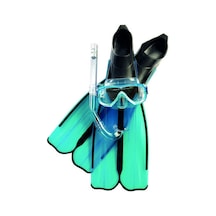 Cressi Rondinella Palet Maske Şnorkel Seti Aquamarıne - No:47-48 Aquamarine