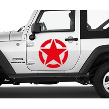 2 Adet Düz Army Strar, Askeri Yıldız Araba Off-Road Araba Sticker