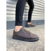 Jy0535 Prime Bağcıklı Cilt Erkek Günlük Sneaker Ayakkabı Cst - Kahverengi Kahverengi