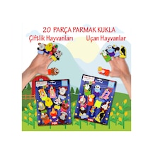 2 Set - 20 Parça Tox Çiftlik ve Uçan Hayvanlar Parmak Kukla T220