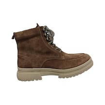 Komcero 3k1804 Bağcık Ve Fermuarlı Deri Genç Erkek Bot Taba-süet Taba