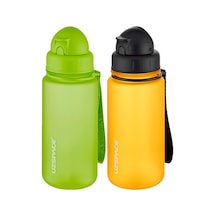 Uzspace 2'li Pipetli Tritan Matara Seti 400 Ml Fiftyfifty -3024seta Yeşil - Turuncu
