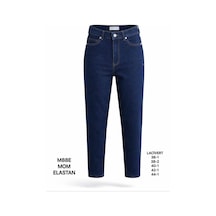 Miss Poem Kadın Lacivert Yüksek Bel Mom Fit Jean Pantolon