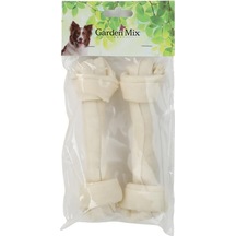 Gardenmix Sütlü Düğümlü Deri Köpek Çiğneme Kemiği 18 Cm 2 Li