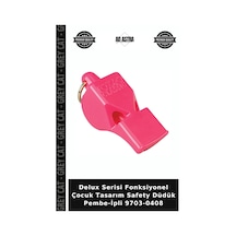 Delux Serisi Fonksiyonel Çocuk Tasarım Safety Düdük Pembe-ipli 9703-0408