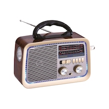 Polosmart Fs84 Kablosuz Bluetooth Fenerli Fm/am/sw Hafızalı Nostaljik Radyo Kahverengi