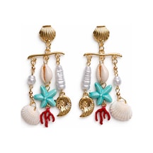 Çelik Deniz Yıldızı Charm Küpe Gold