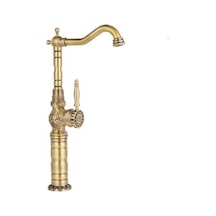 İsaoğlu Yapı Mat Gold Çanak Lavabo Bataryası Antik Gold Çanak Armatür Vintage Klasik Tasarım Armatür Musluk Gold
