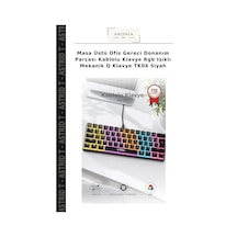 Masa Üstü Ofis Gereci Donanım Parçası Kablolu Klavye Rgb Işıklı Mekanik Q Klavye Tk04 Siyah