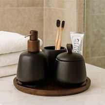 Primanova Elita 4 Lü Banyo Seti D-s21270 Siyah - Kahverengi