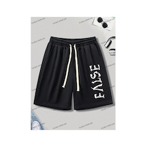 Tarzsokak Y2k Unisex Yaz Şort Bermuda Harajuka Anime Retro Kod-11473 Siyah