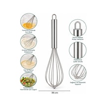 İbico İ22-064 Çelik Metal Çırpıcı 35cm Çırpıcı: 21cm + Sap: 14cm Kalın Krom Saplı Lüx - 12'li Paket