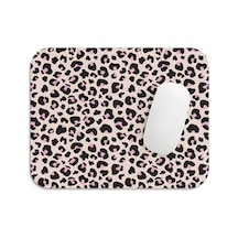 Pembe Leopar Desenli - Dikdörtgen Mouse Pad, 17,5 Cm X 21,50 Cm