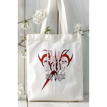 Art Hediye Fate/stay Night Beyaz Baskılı Bez Omuz Çantası Kişiye Özel Model 2 Çok Renkli