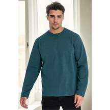 40222 Dewberry Double Crew Neck Mens Sweatshirt-petrol PETROL