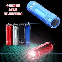 Hubrendy Çer Süper Parlak 9 Ledli Metal Mini El Feneri