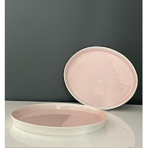 Tantitoni Space Pembe Porselen 2 Li Servis Tabağı Seti 28 Cm Pembe