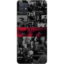 Samsung Galaxy A51 Uyumlu Atatürk Gözler Tasarım Baskılı Silikon Kılıf Renkli