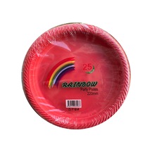 Roll-up Kullan At Renkli Kırmızı Parti Davet Plastik Tabak - 22 Cm. - 25 Adetlik Paket