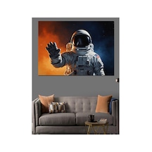 Uzay Boşluğunda Süzülen Modern Astronot Yağlı Boya Dokulu Kanvas Tablo Canvas Tablosu
