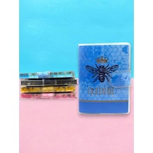 Queen Bee A7 Not Defteri , Çıt Çıtlı Cep Defteri - Mavi