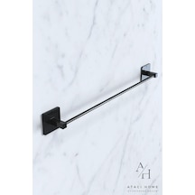 Atacı Yapışkanlı Tasarım Uzun Havluluk Havlu Askısı / Siyah