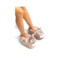 Twigy Razy EE0535 Kadın Hayvanlı Panduf Kahverengi 36/41 Kahverengi