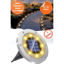 Technojet 1adet Solar Ultra Parlak Smd 8led Kazıklı Çim Zemin Bahçe Aydınlatma Güneş Enerjili Sarı Sarı