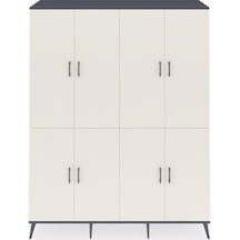 Hyperion Gardrop 4 Raflı 8 Kapaklı 4 Askılı 176x44x221 Antrasit-aytaşı/antrasit Aytaşı/antrasit